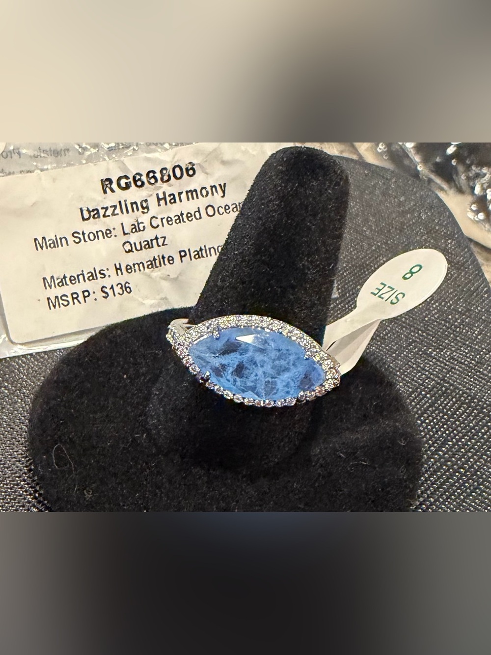 BP RG66806 Dazzling Harmony Blue Quartz Ring Size 8